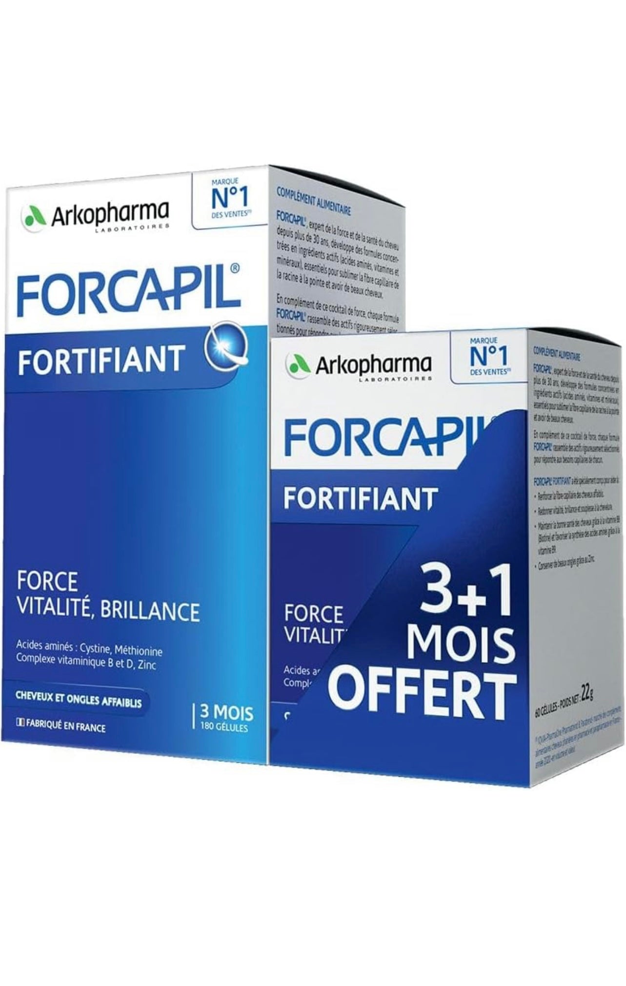 Pre-Order-                                       Forcapil Hair and Nails Zinc, Vitamin B 180 + 60 Capsules Forcapil